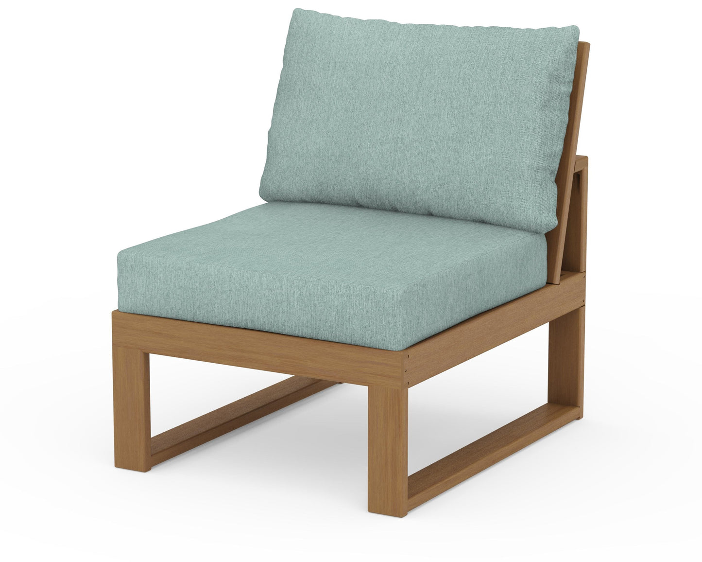 POLYWOOD® Modular Armless Chair in Natural / Glacier Spa