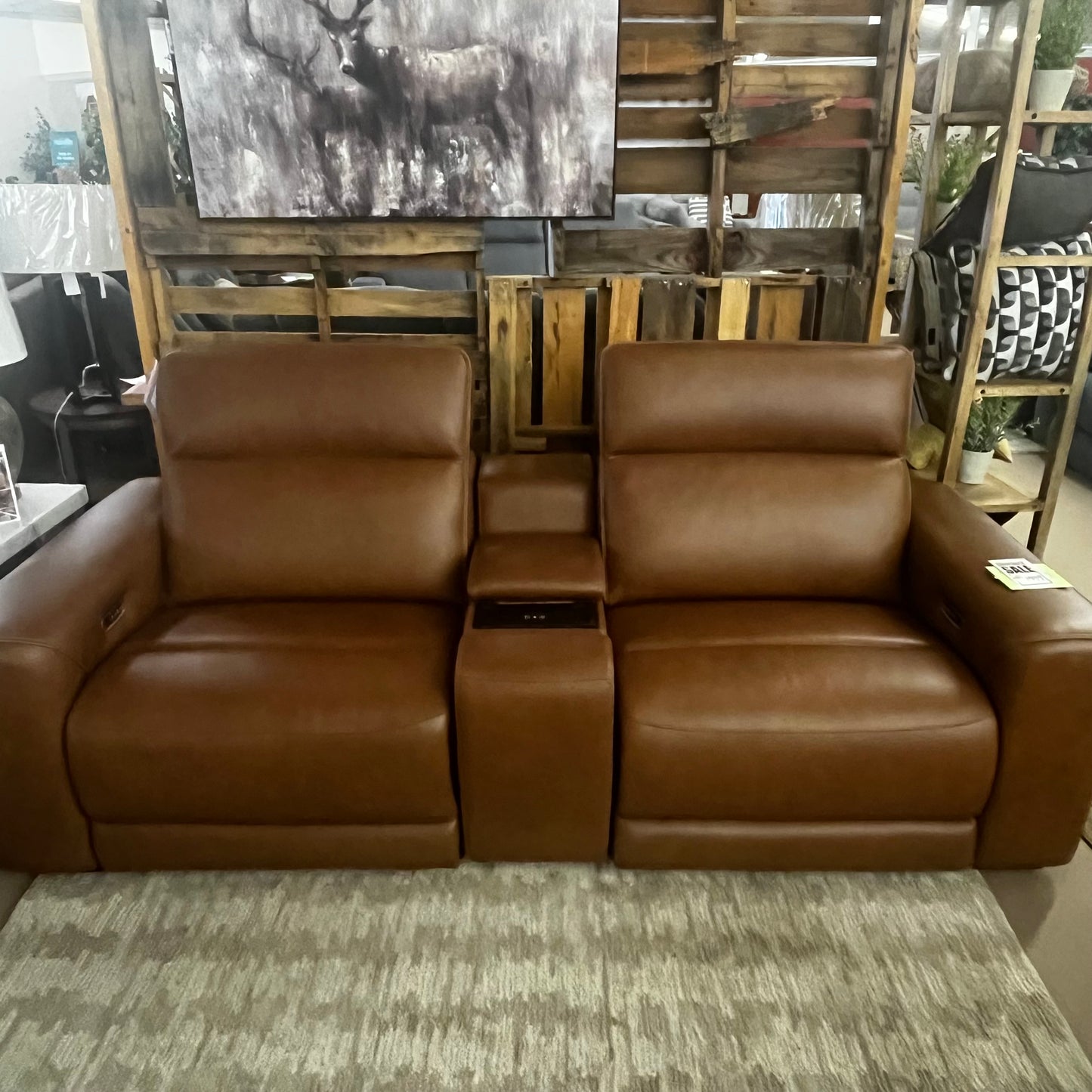 Magic Man 2-Piece Power Reclining Sectional Loveseat with Console
