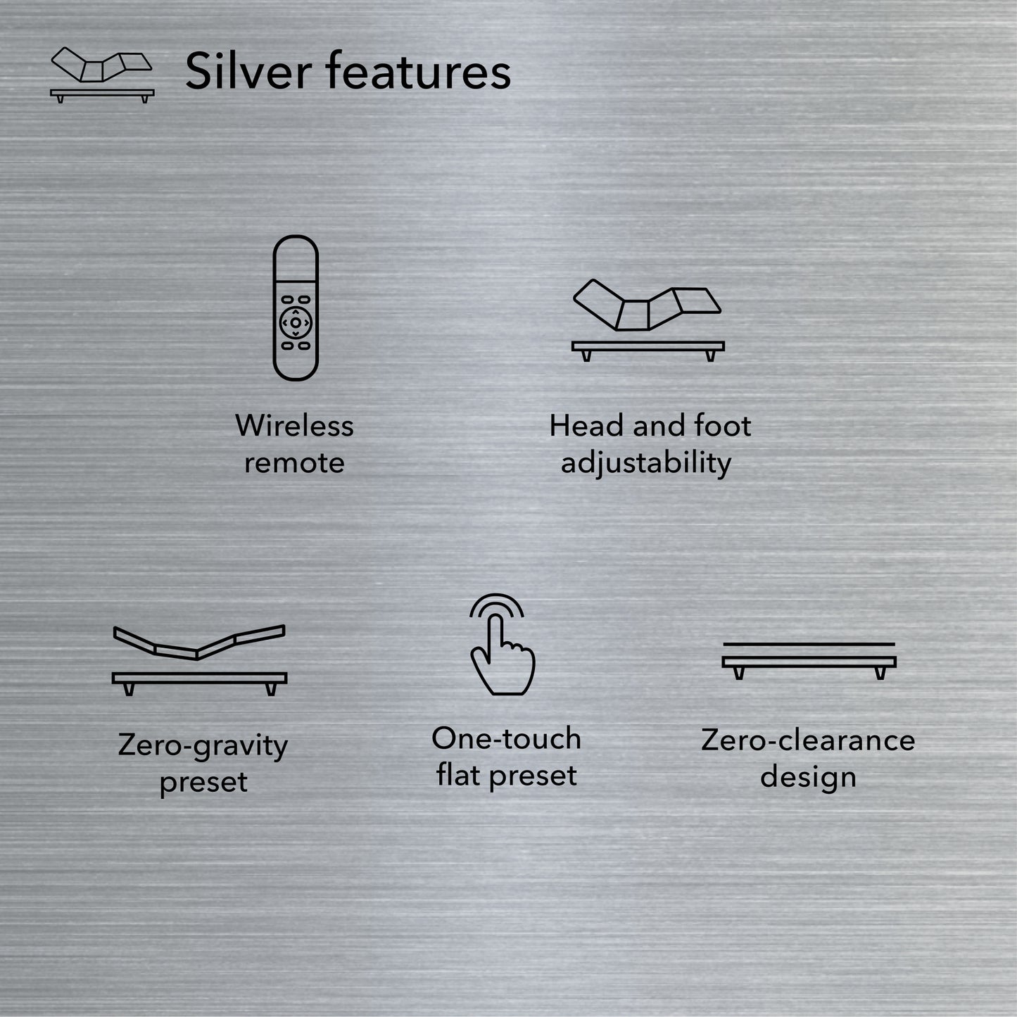 baselogic™ Silver Adjustable Base - Queen