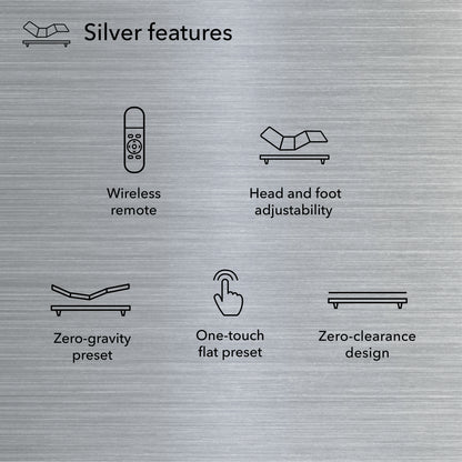 baselogic™ Silver Adjustable Base - Queen