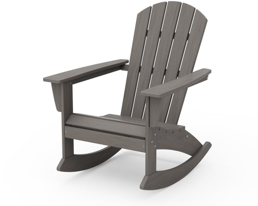 POLYWOOD® Nautical Adirondack Rocking Chair in Driftwood