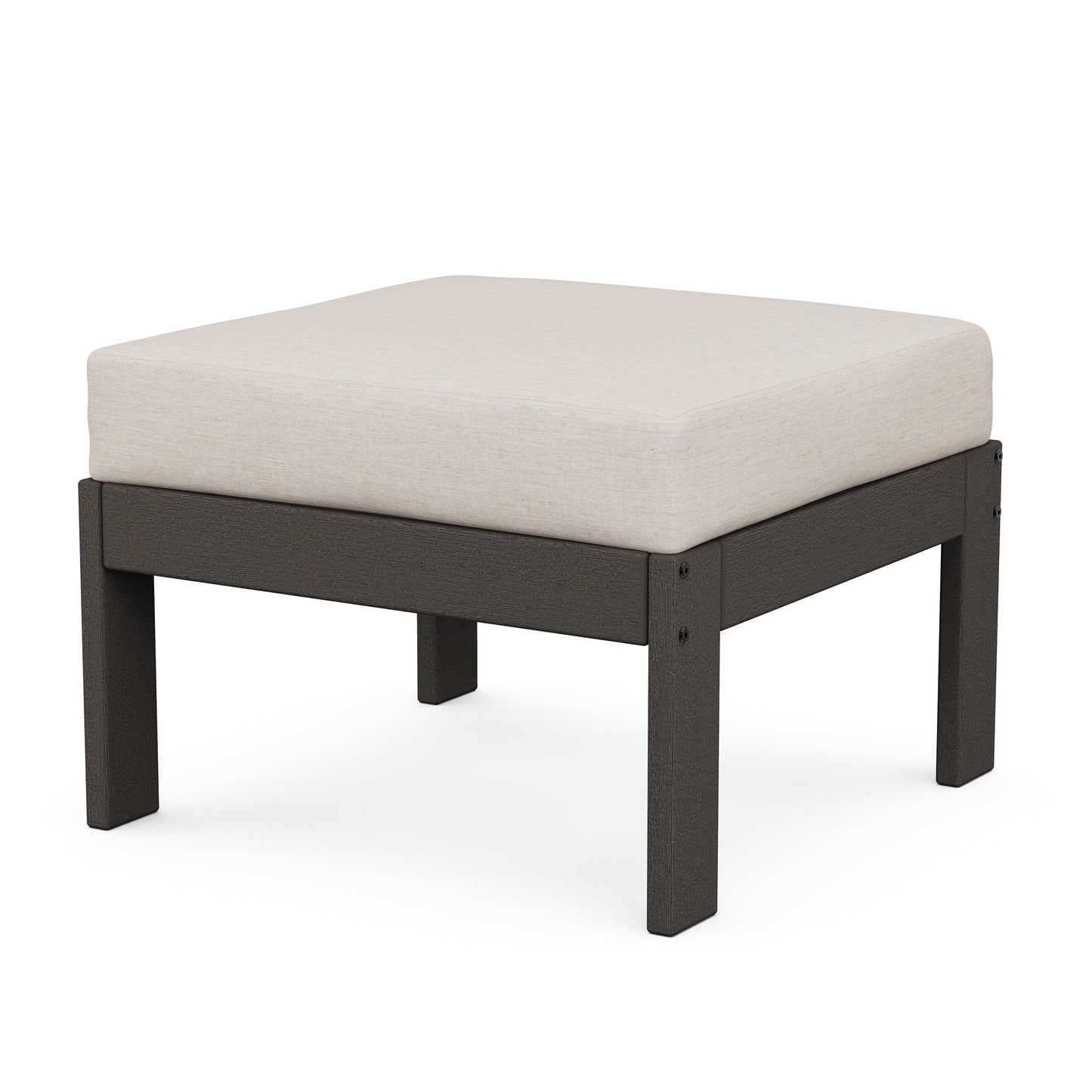 POLYWOOD® Vineyard Modular Ottoman in Vintage Coffee / Cast Ash